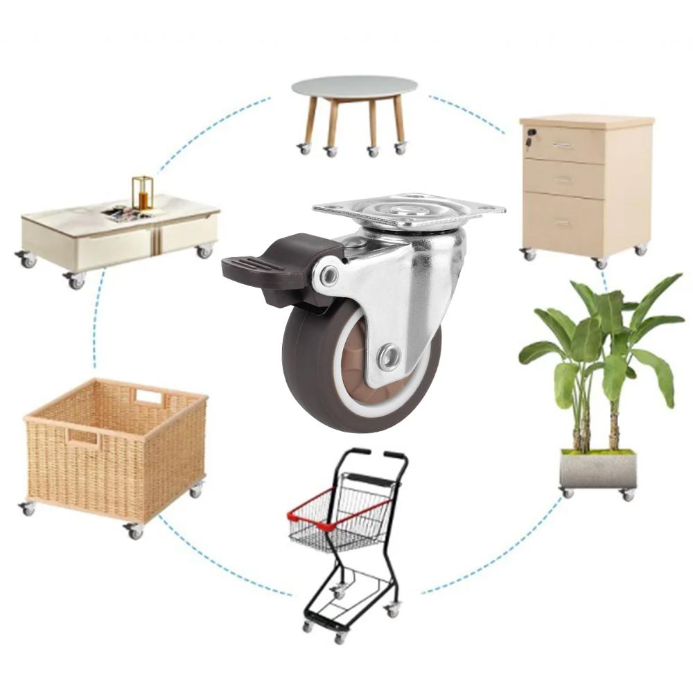 Универсальное роликовое колесо мягкое резиновое колесо 1/2 дюйма для платформы тележка кресло аксессуар поворотный ролик 4 шт мебельный ролик