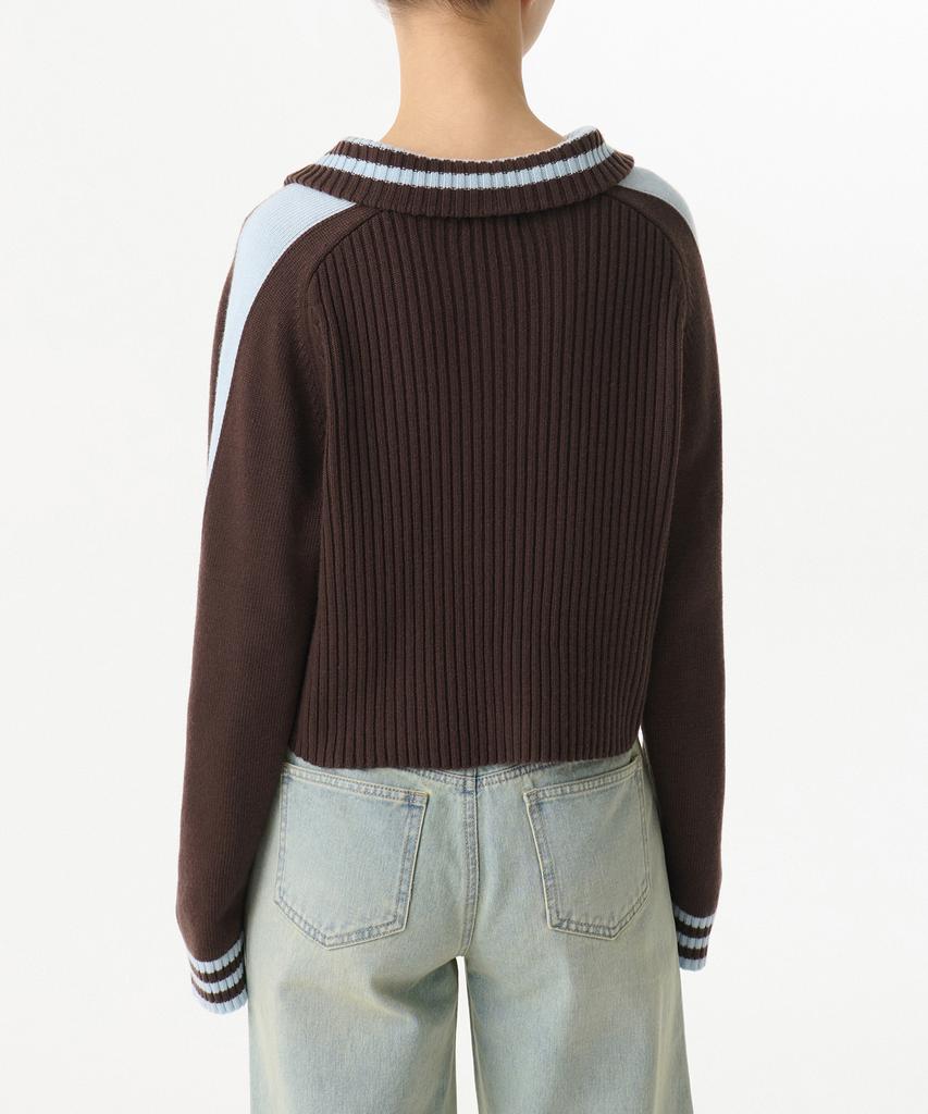 MUSINSA STANDARD WOMAN Women'S Ribbed Track Knit Half Zip [Brown]