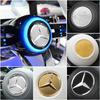 1pc Aluminium Car Steering Wheel Logo Circle Trim Sticker For Mercedes Benz AMG W211 W176 W177 W203 W204 W213 C300 Accessories