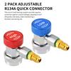R134A Refrigerant Adjustable Quick Connects Low High Quick Connector Adapter  Coupler Auto A/C Manifold Gauge HVAC 1/4"