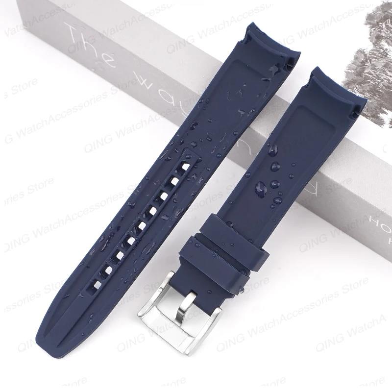 20mm 22mm Curved End Arc Rubber Watch Bands for Rolex Silicone Straps for Swatch Universal Sport Waterproof Bracelet for Citizen 3