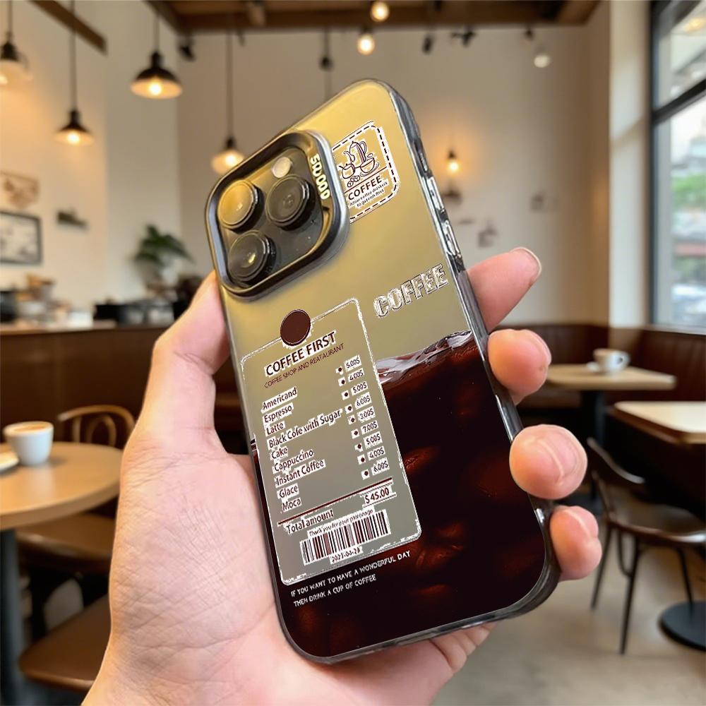 Чехол для телефона «Кофе прежде всего» (Coffee First Menu) для iPhone 16 15 14 13 12 11 Pro Max Mini, противоударный, защитный от царапин