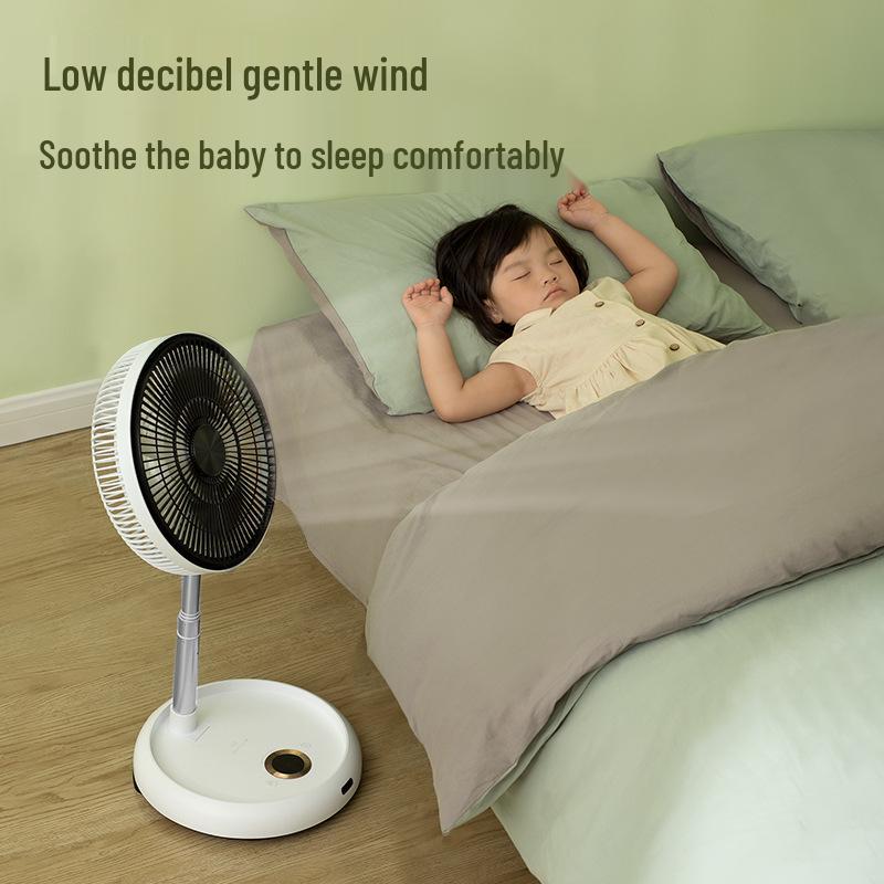 Kawa Rechargeable Folding Desk & Floor Fan with Remote Control for Office, Dorm, Outdoor, & Home Use