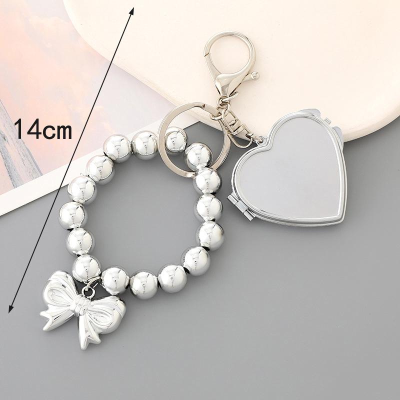 Цепочка для телефона с жемчужным сердечком и бантом Macaron Blue Phone Подвеска для сотового телефона Ремешок для камеры Брелок для сумок Декор Подарки для девочек