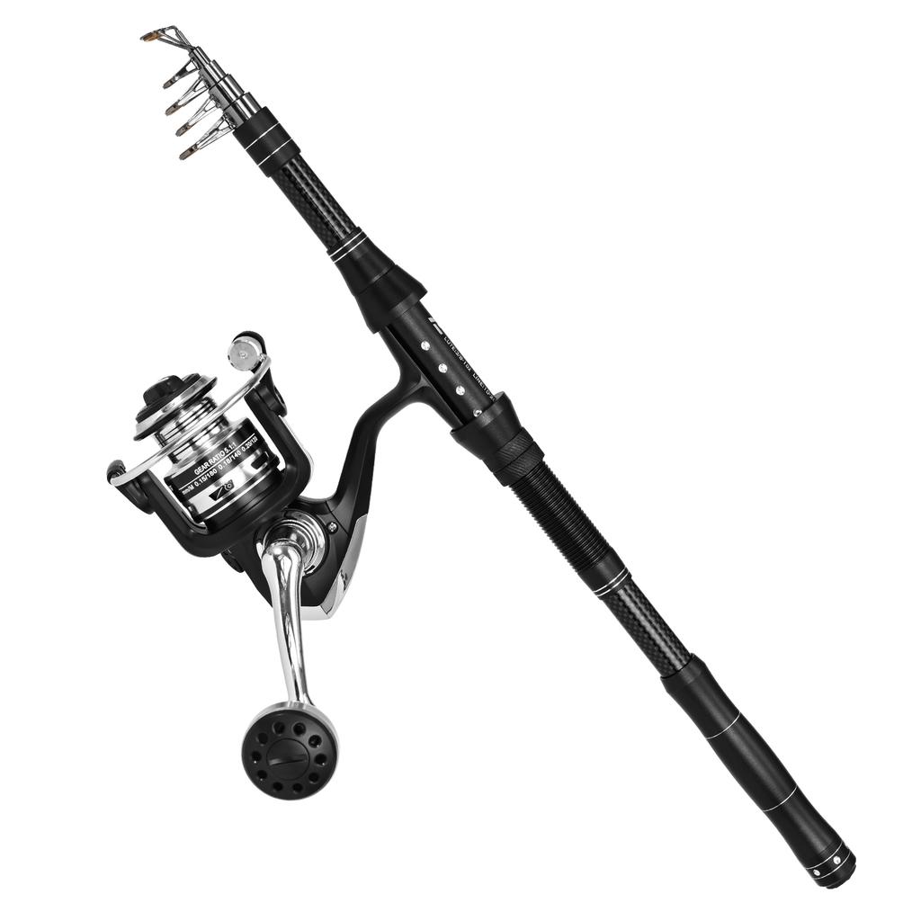 Fishing Rod and Reel Combo Portable Fishing Rod With Fishing Line Lures Carry Bag