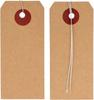 150 étiquettes kraft 9 x 4 cm avec fil métallique