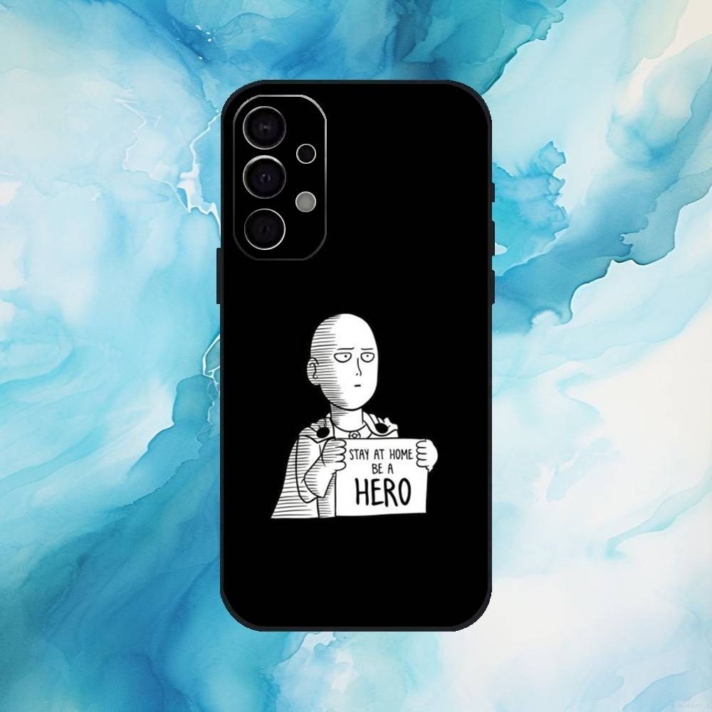 Чехол для телефона One P-Punch Man S-Сайтама для Samsung S 25,24,23,22,30,21,10,9,Ultra,Plus,Lite,FE,4,5 G Мягкий Черный Чехол