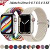 Плетеный ремешок-петля для Apple Watch 45 мм 41 мм 44 мм 40 мм 49 мм 46 мм 42 мм Дышащий ремешок iWatch Series 10 9 8 Ultra 7 6 5 4 SE