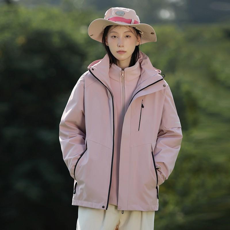 Mens Womens 3-in-1 Detachable Waterproof Windproof Hiking Jacket With Fleece Liner Outdoor Mountain Climbing Trekking