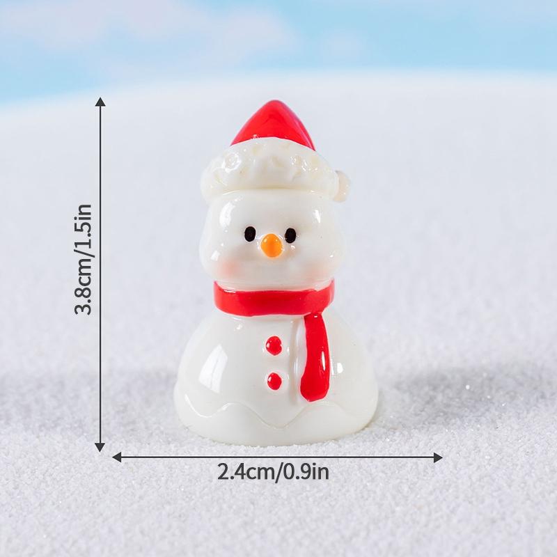 Christmas Decorations Resin Miniature Figurines Mini  Santa Claus Snowman Xmas Tree For Xmas Goodie Bag Fillers Party Favors