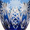 Kagami Crystal Rocks Glass Blue 240cc Edo Kiriko Yarai Heavy Star Crest T727-2668CCB