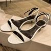 Fashion Fashion Kitten Heel Design Brand Sandals Women Summer Sexy Open Toe Ankle Buckle High Heel Sandals Elegant Commuter Office Shoes