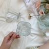Цветочная прозрачная стеклянная чашка для кофе, милый стакан для коктейля, молока, чая, питья, завтрака, многоразового использования, десерта, свадьбы