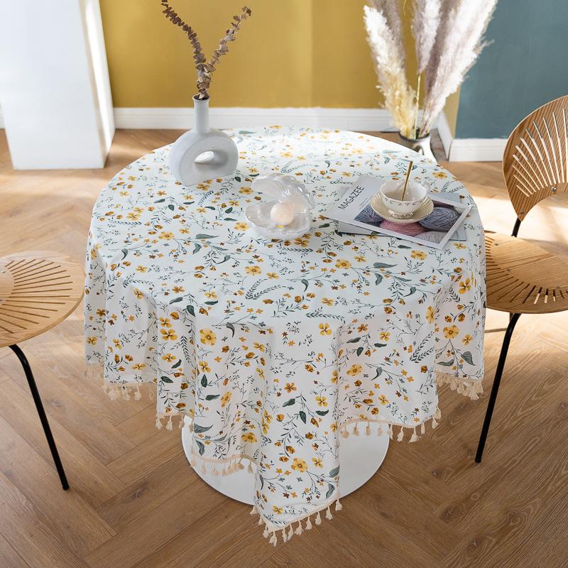 Liusu Cotton Linen Table Cloth Japanese Printed Cover Cloth Korean Floral Rectangular Tablecloth