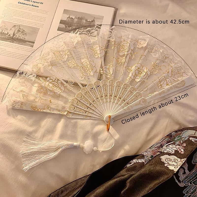 Кружевные декоративные веера Складной ручной веер Черный Белый Веера для танцев Свадебная вечеринка Сценическое представление Веер Подарки для гостей
