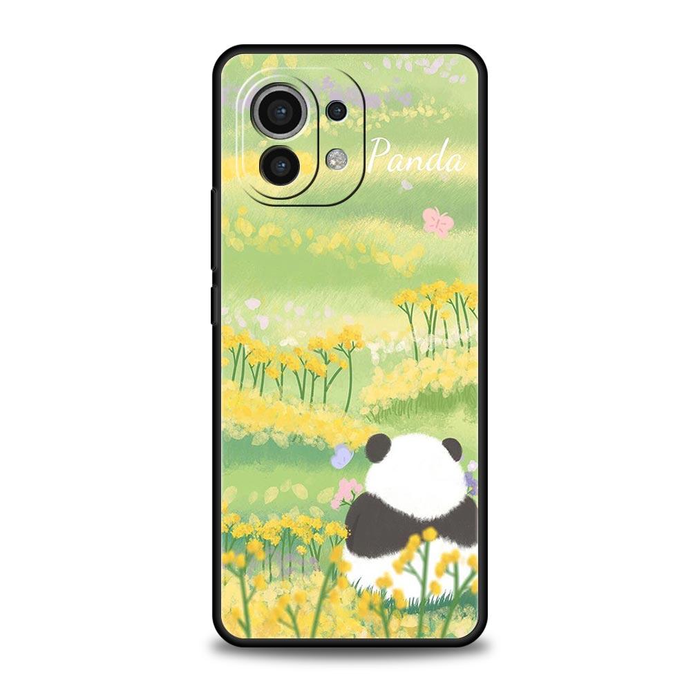 Чехол для телефона Cute Panda Climbing Bamboo для Xiaomi 14 13 12 11 Lite 13T 12T 11T Pro 9T Mi Poco X6 X5 M3 X3 Pro F5 F4 F3 5G