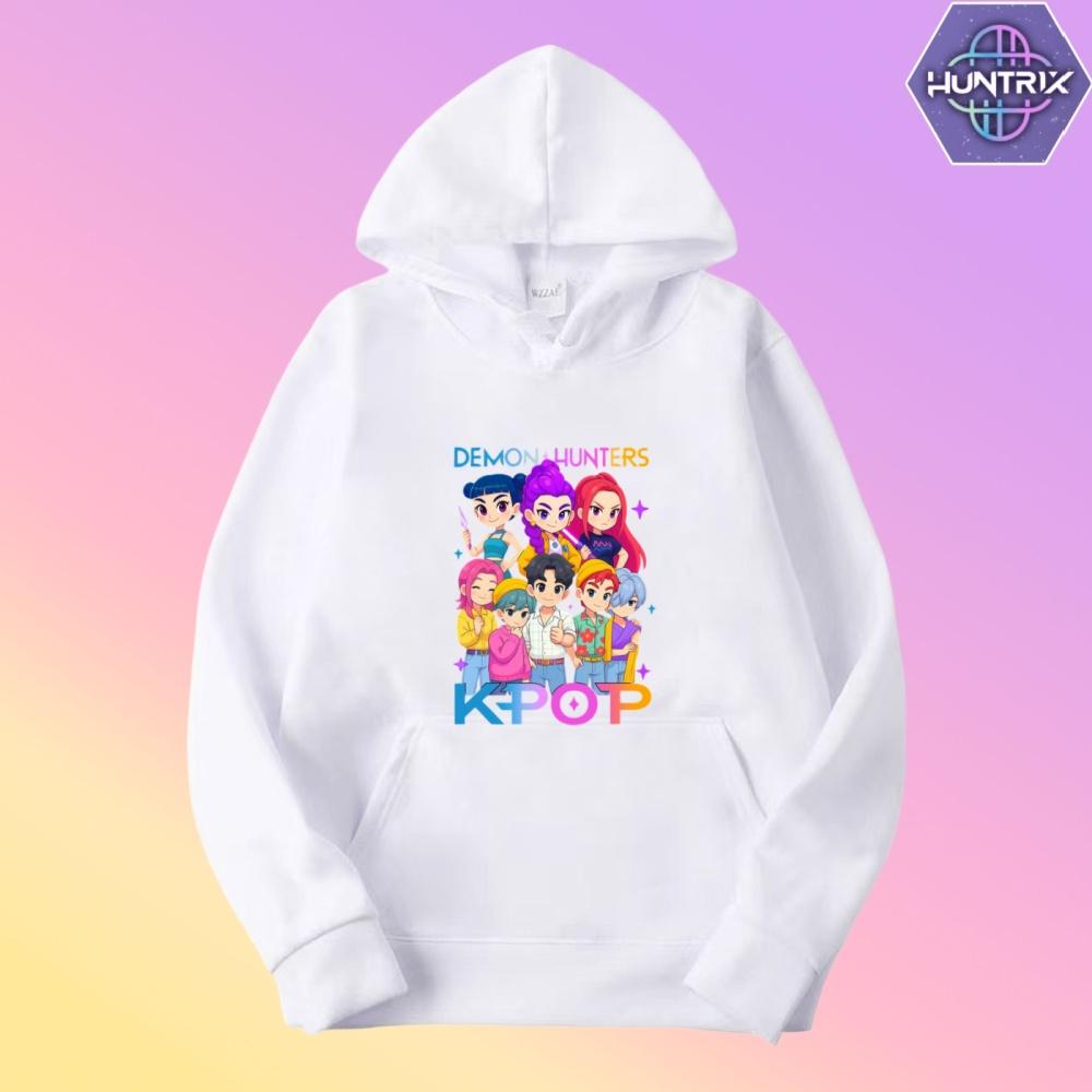 Kpop Охотники на демонов Фанмерч Мира Руми Зои Хантрикс Худи Харадзюку Пуловер Топы Мужская Женская Толстовка Подарок для фанатов