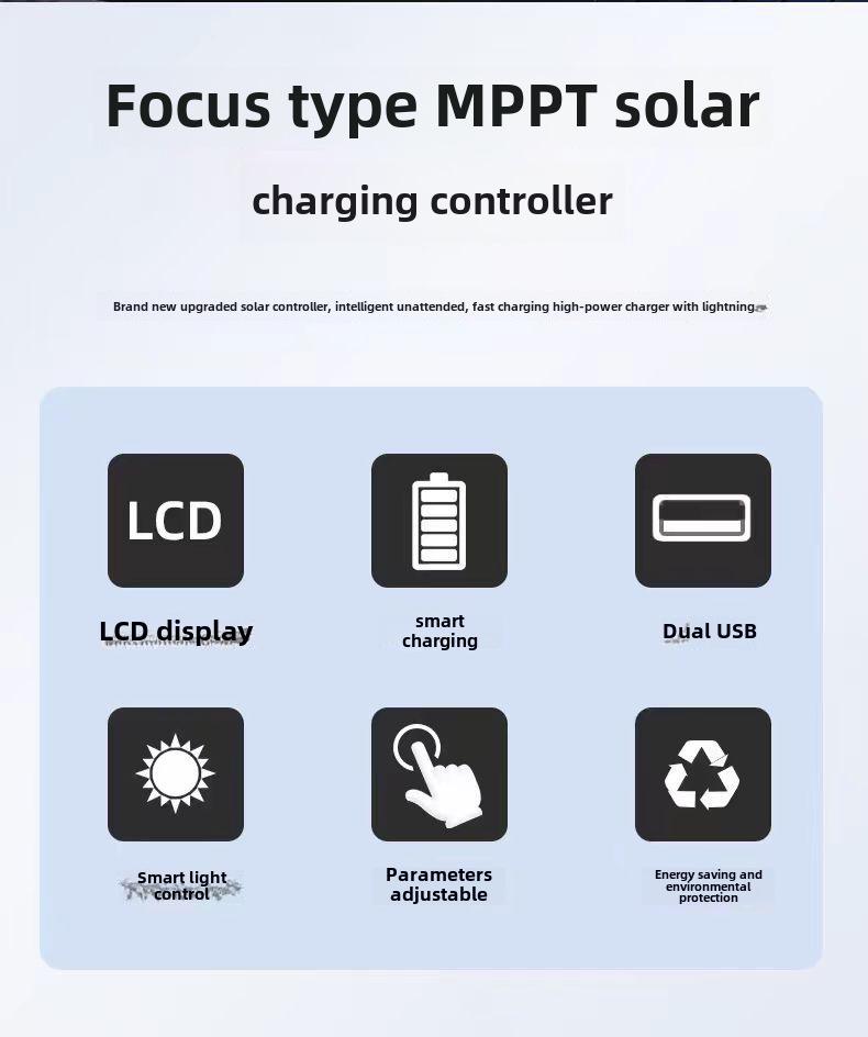 Универсальный интеллектуальный солнечный контроллер MPPT (12В-48В)