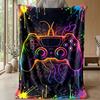 Neon Game Controller Art Theme blanket Lightweight Warm Flannel Blanket Decorative Throw Blanket for Home Decoration