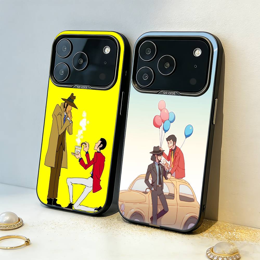 Чехол для телефона L-Lupin Anime T-Third для iPhone17,16,15,14,13,12,11,Pro,MAX Серый Матовый Силиконовый Черный Чехол