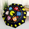 1 шт. Автоматический складной зонт с рисунком Pac-Man, Портативная складная конструкция, Повседневный уличный аксессуар, Для всех сезонов, Рождественский день рождения Фестиваль Gi