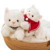 White Persian Cat Like Real Animal Doll Stuffed Fluffy Long Plush Fur Baby Small Kitten Bell Cloak Dressed Pet Plushie for Kids