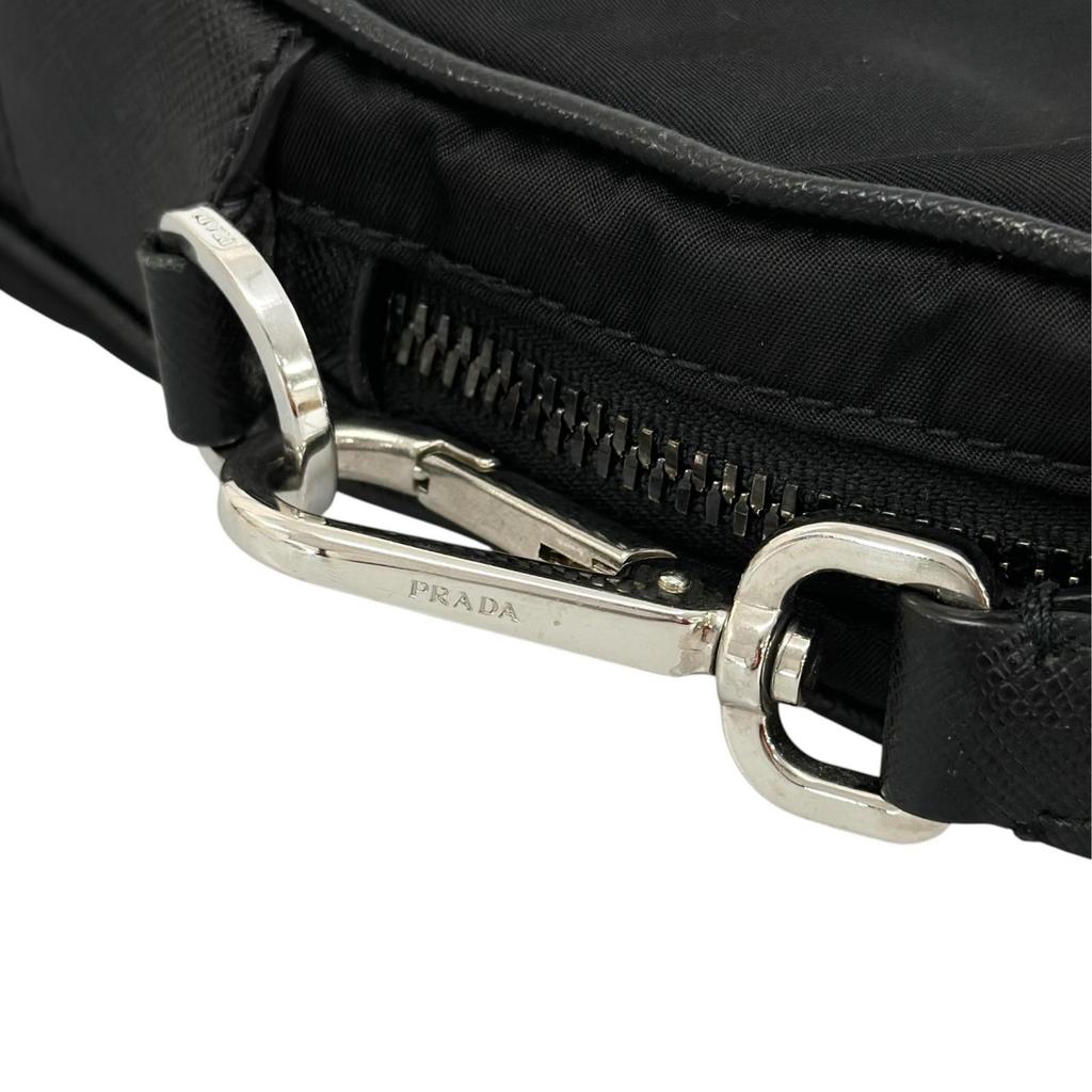 PRADA Saffiano briefcase 2VE661 Handbag black mens used