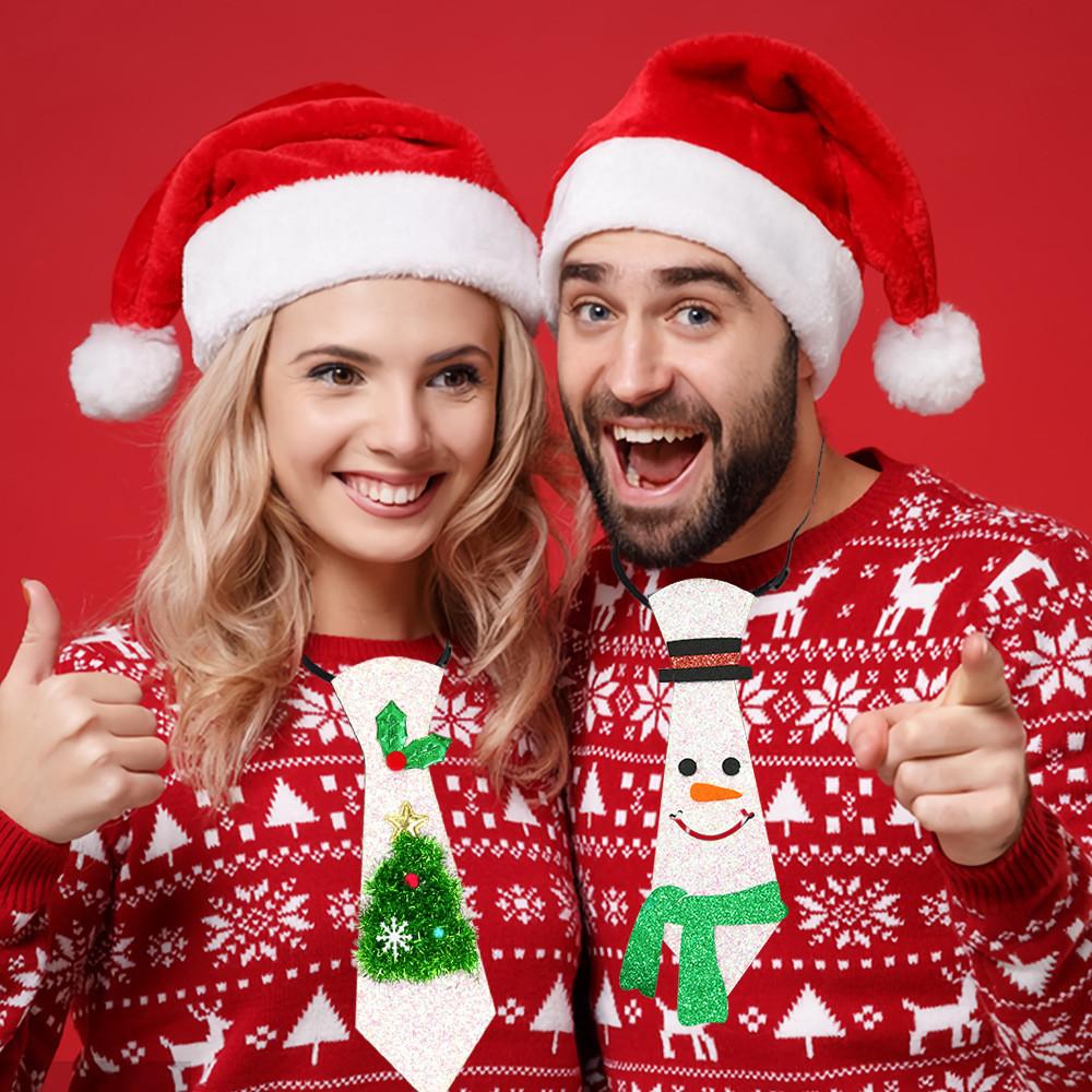 Причудливый Рождественский галстук для детей с милым Санта-Клаусом, оленем и снеговиком для вечеринок