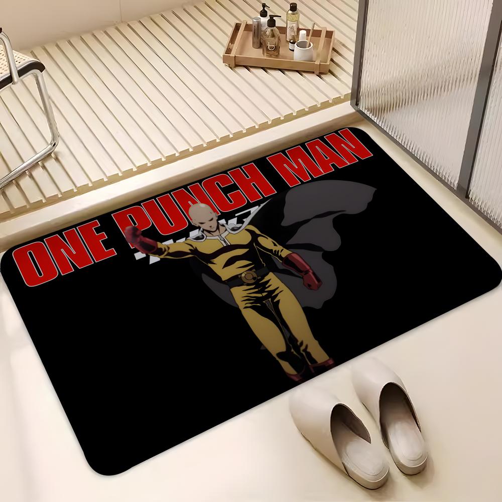 ANIME O-One Punch Man Floor Mat Absorbent Floor Mat Non-Slip Entrance Rug for Bathrooms Restrooms and Toilets