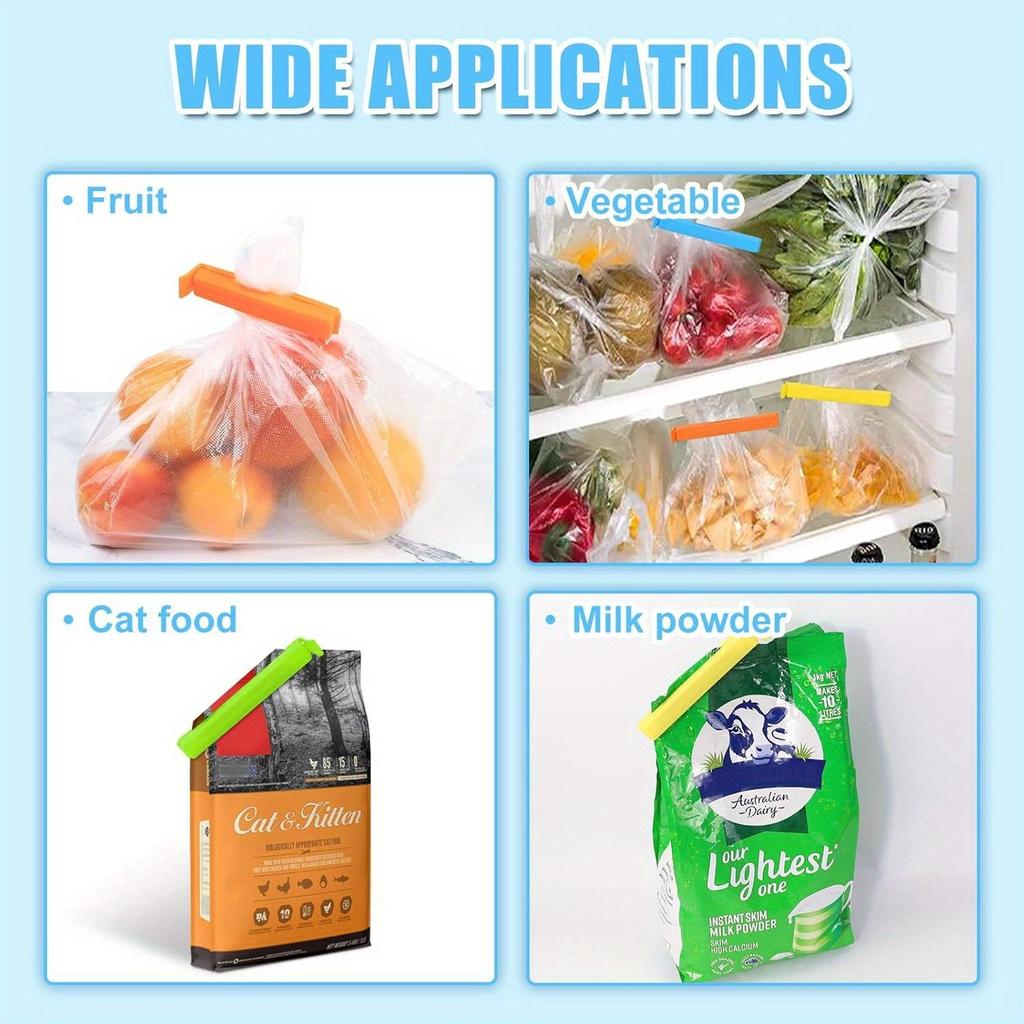 10/20/30 шт. Разноцветные зажимы для запечатывания Кухонное хранение Продукты Пакеты для закусок Запечатывание Зажимы для пакетов Случайные Зажимы для запечатывания пакетов для закусок для сохранения свежести