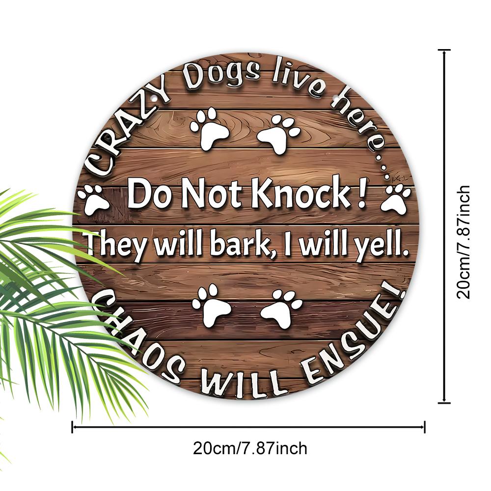 "CRAZY Dogs Live here..."Logo Pendants, Home Wall or Door Decoration, 2d Flat Wood, Garden Decoration, Gifts for Friends and Family