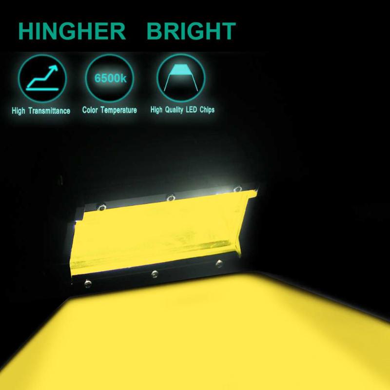 72W 6500K 24LED Желтая линза Рабочая лампа 5 дюймов 6000LM 12V Прожекторная лампа