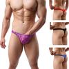 Men Sexy Crossdress Sheer Floral Lace Thong Low Rise Briefs Erotic Underwear