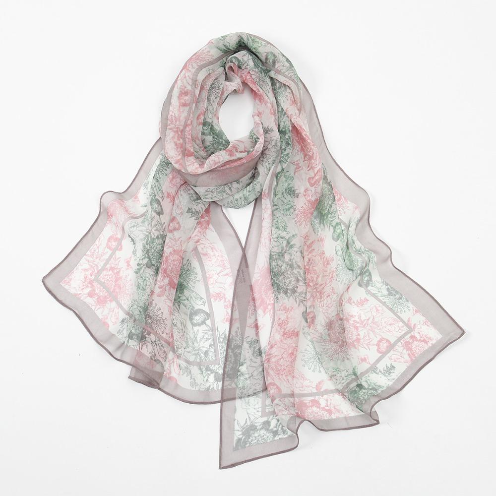 Classic Style Shawl Wrap Print Pattern Sun Protection Scarf New Chiffon Scarf Fashion Accessory