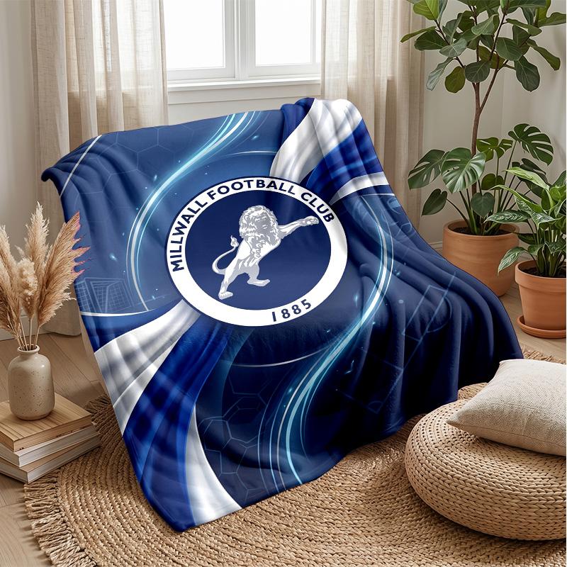 Millwall Football Print Flannel Blanket, Soft Warm Lightweight Throw Blanket for Sofa Bed Camping