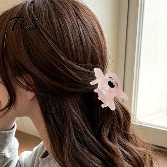 Colorful Gradient Hair Clip Halloween Claw, Cute Ghost Gripper, Firm Grip with Medium Length Shimmer for Long Hair, Comfortable Stylish Accessories