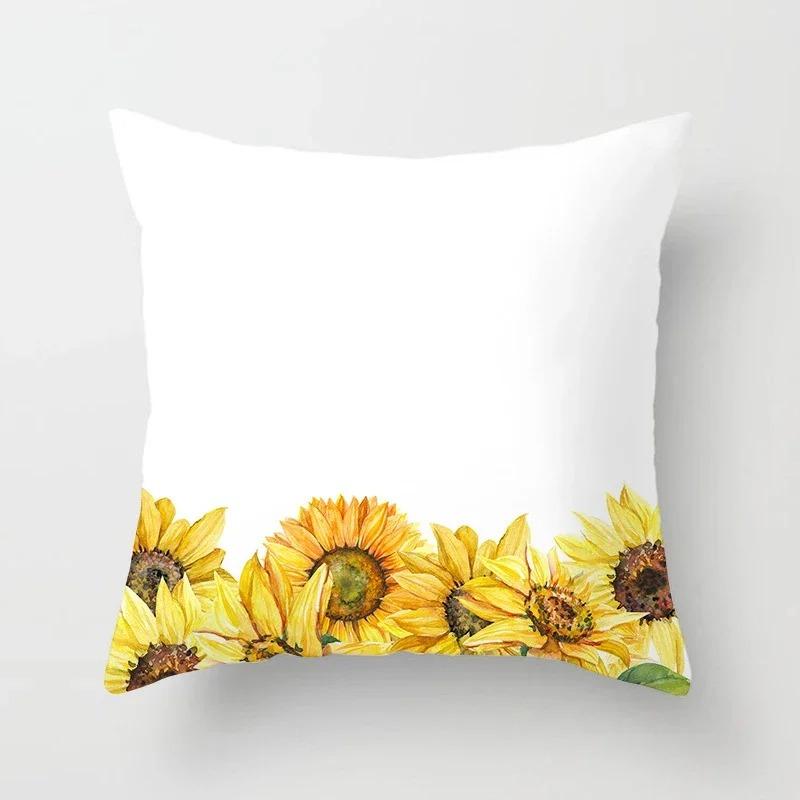 Office Living Room Home Pillowcase Sunflower Print Pattern Pillowcase Car Ornaments