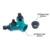 2-Way Water Splitters 1" to 3/4" to 1/2" Thread European Standard Thread Garden Irrigation Watering Connector Fittings Valve
