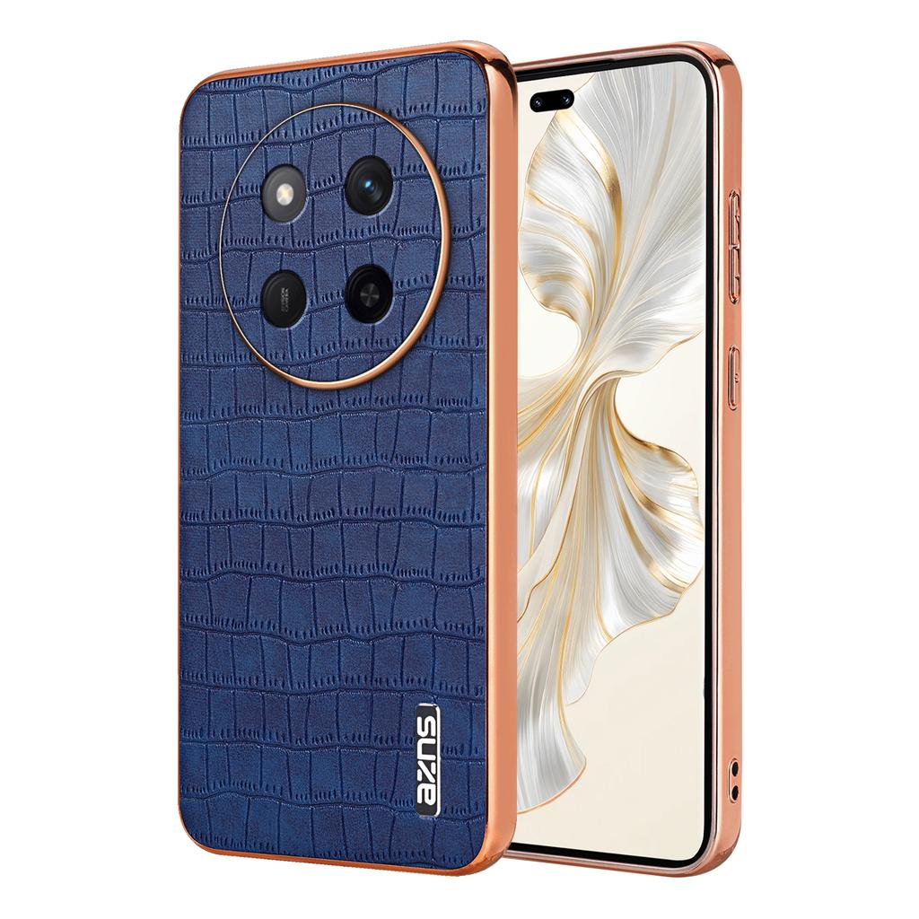 AZNS Для Honor Magic7 Lite 5G/X9c 5G/X60 Pro 5G Чехол Электроокрашивание Текстура крокодила ПУ + ТПУ Чехол для телефона