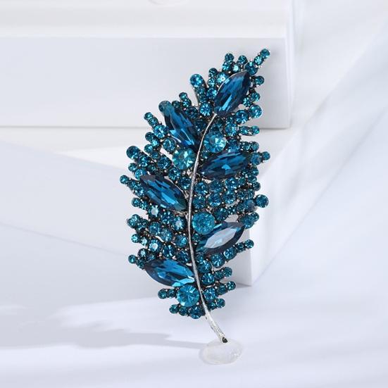 Creative Shining Rhinestones Lapel Shape Pin Brooch Clothes Leaves Shawl Hat Badge Accessories Party