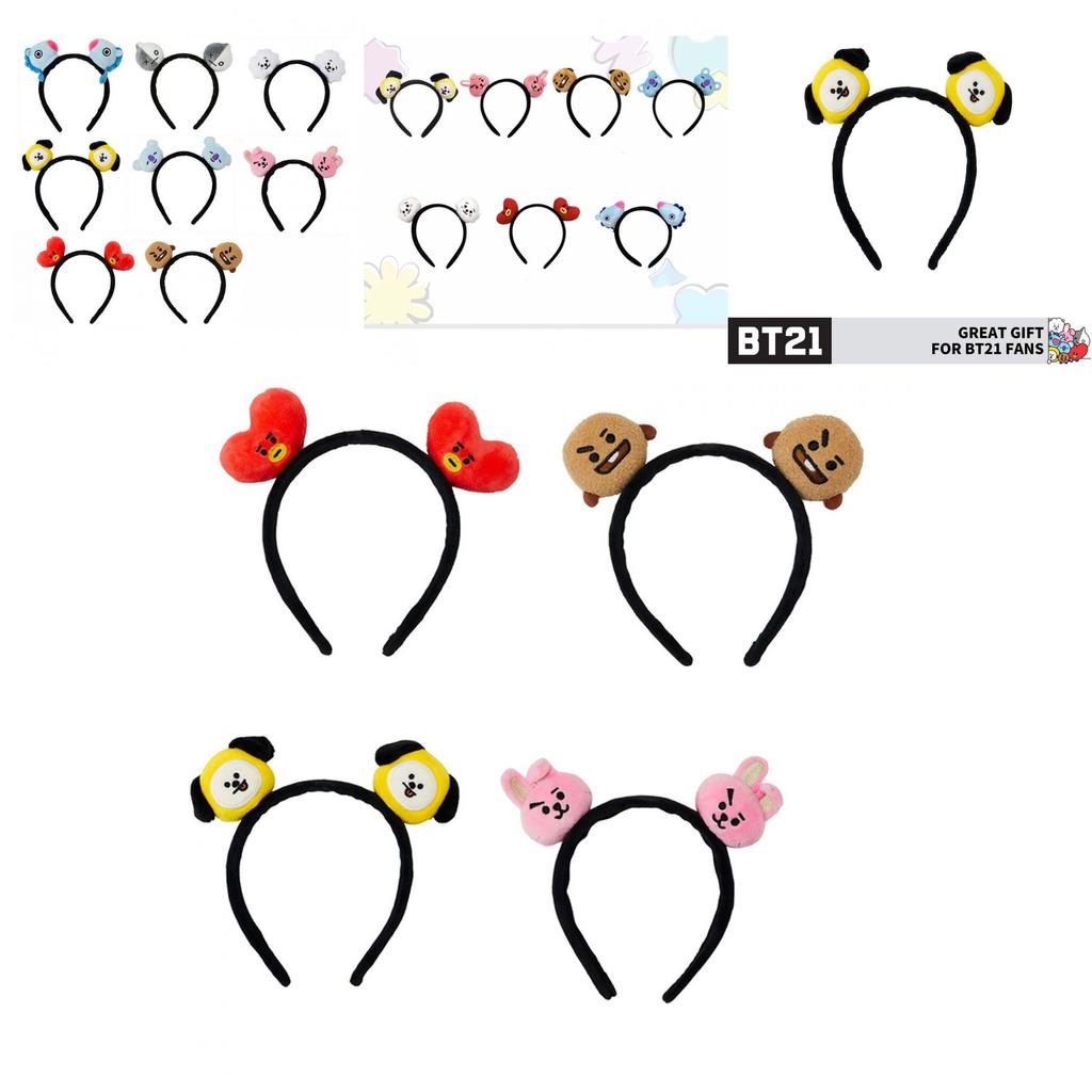 Bt21 Line Friends 3d Плюшевый Ободок для Волос для Женщин Мягкий и Удобный Ушки Чимми Ободок для Волос