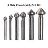 Hard Metals Round Handle Countersink Drill Bit Three Edge Chamfer Hand Power Tools Cutter Tool