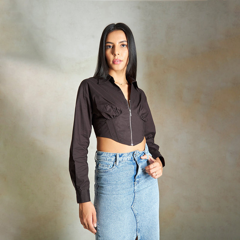 Virgio Women Full Length Full Fit Shirt Воротник Топ