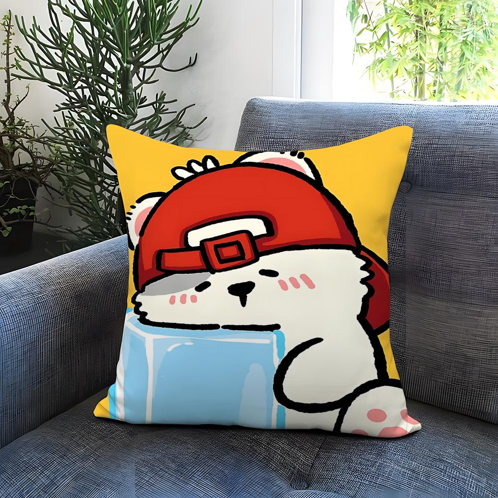 Sticker cute bear stickers Cushion Cover Comfortable Reversible Pillow Cover Ideal for Car Sofa Bedroom Beyond
