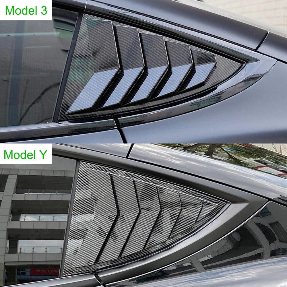 2 шт. автомобильные задние треугольные ставни, треугольный солнцезащитный козырек, модифицированный для модели Tesla 3/Y, нашивка на заднюю оконную ставню, ABS Shark Gill