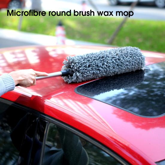 Car Wax Mop Multifunctional Retractable Long Handle Absorbent Dual Purpose Dust Removal Microfiber Car Wash Mop Cleaning Brush Auto Parts for Vehicle