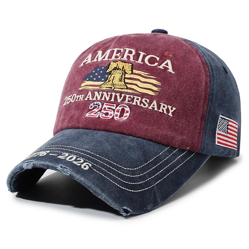 Винтажная унисекс бейсболка с вышивкой к 250-летию США, кепка в стиле Dad Hat, кепка для защиты от солнца на улице