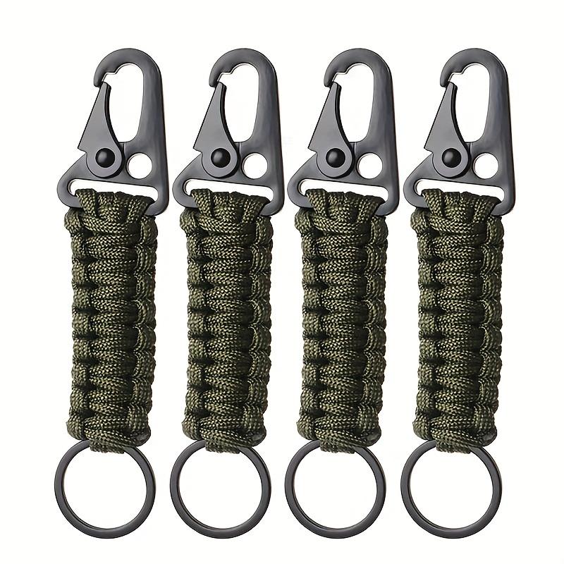 4 шт. Плетеные вручную брелоки с карабином, плетеный шнурок с крючком-клипсой для активного отдыха, кемпинга, пеших прогулок, путешествий