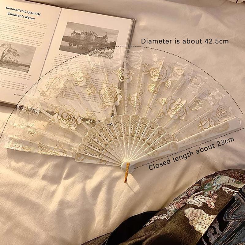 Кружевные декоративные веера Складной ручной веер Черный Белый Веера для танцев Свадебная вечеринка Сценическое представление Веер Подарки для гостей
