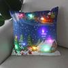 Christmas Light LED   Decoration 45x45cm Santa  Sled Village Color Ball Sofa Seat Pillow Sleeve  Cases
